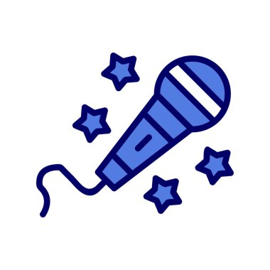 Karaoke mikrofon simgesi, vektör illüstrasyonu