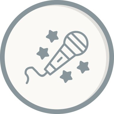 Karaoke mikrofon simgesi, vektör illüstrasyonu