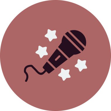 Karaoke mikrofon simgesi, vektör illüstrasyonu