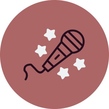 Karaoke mikrofon simgesi, vektör illüstrasyonu