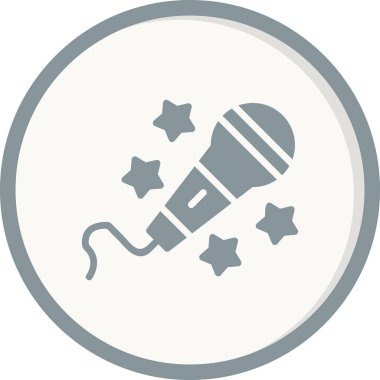 Karaoke mikrofon simgesi, vektör illüstrasyonu
