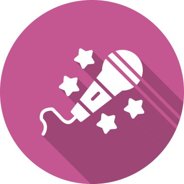 Karaoke mikrofon simgesi, vektör illüstrasyonu