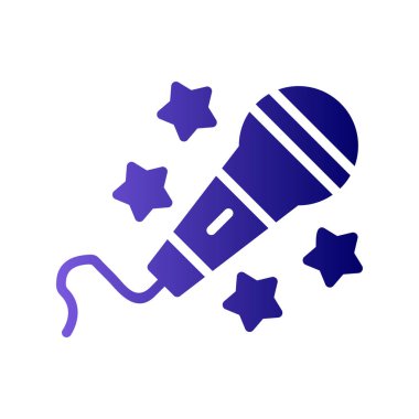 Karaoke mikrofon simgesi, vektör illüstrasyonu