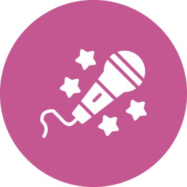 Karaoke mikrofon simgesi, vektör illüstrasyonu