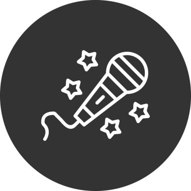 Karaoke mikrofon simgesi, vektör illüstrasyonu