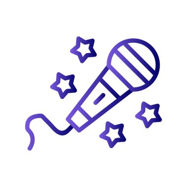 Karaoke mikrofon simgesi, vektör illüstrasyonu