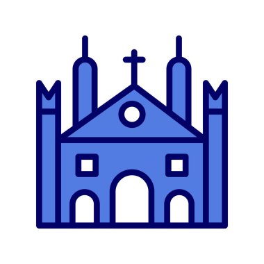 Milan katedral simgesi, vektör illüstrasyonu