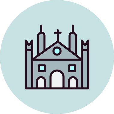 Milan katedral simgesi, vektör illüstrasyonu