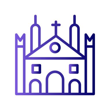 Milan katedral simgesi, vektör illüstrasyonu
