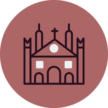 Milan katedral simgesi, vektör illüstrasyonu