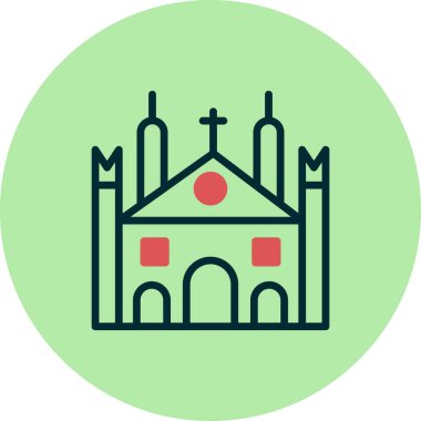 Milan katedral simgesi, vektör illüstrasyonu