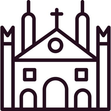 Milan katedral simgesi, vektör illüstrasyonu