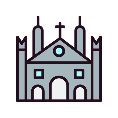 Milan katedral simgesi, vektör illüstrasyonu