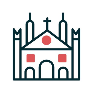 Milan katedral simgesi, vektör illüstrasyonu