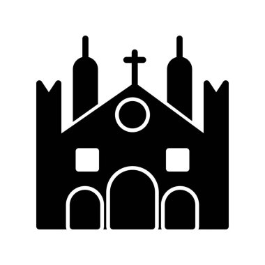 Milan katedral simgesi, vektör illüstrasyonu