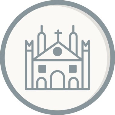 Milan katedral simgesi, vektör illüstrasyonu