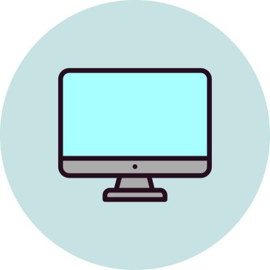 bilgisayar izleme simgesi, vektör illüstrasyonu