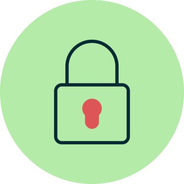 asma kilit ikon vektör çizimi