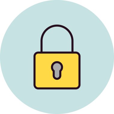 asma kilit ikon vektör çizimi