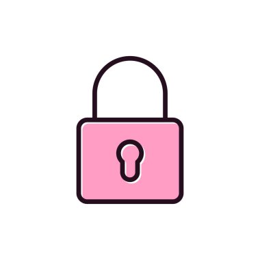 asma kilit ikon vektör çizimi