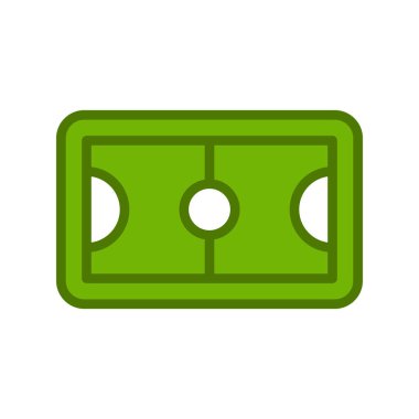 futbol alanı simgesi, vektör illüstrasyonu