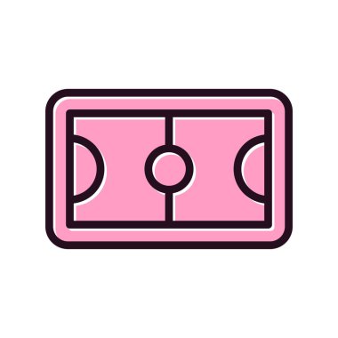 futbol alanı simgesi, vektör illüstrasyonu