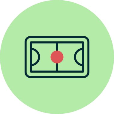 futbol alanı simgesi, vektör illüstrasyonu