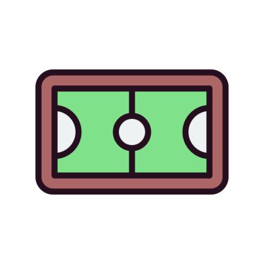 futbol alanı simgesi, vektör illüstrasyonu