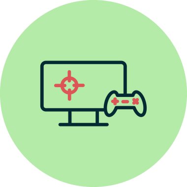 Video oyunu simgesi, vektör illüstrasyonu oynanıyor