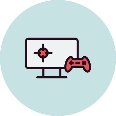 Video oyunu simgesi, vektör illüstrasyonu oynanıyor