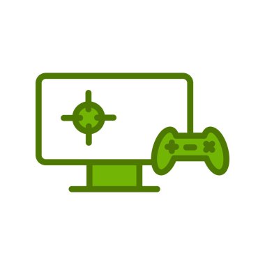 Video oyunu simgesi, vektör illüstrasyonu oynanıyor