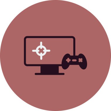 Video oyunu simgesi, vektör illüstrasyonu oynanıyor