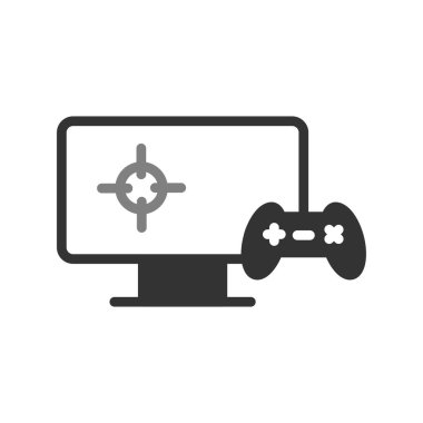 Video oyunu simgesi, vektör illüstrasyonu oynanıyor