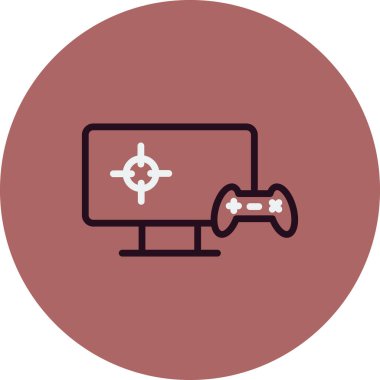 Video oyunu simgesi, vektör illüstrasyonu oynanıyor