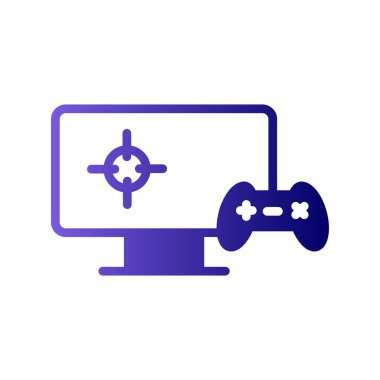 Video oyunu simgesi, vektör illüstrasyonu oynanıyor