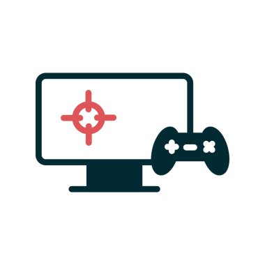 Video oyunu simgesi, vektör illüstrasyonu oynanıyor