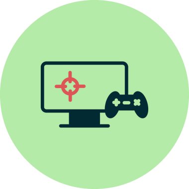 Video oyunu simgesi, vektör illüstrasyonu oynanıyor