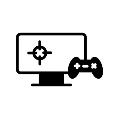 Video oyunu simgesi, vektör illüstrasyonu oynanıyor