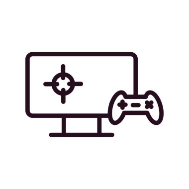 Video oyunu simgesi, vektör illüstrasyonu oynanıyor