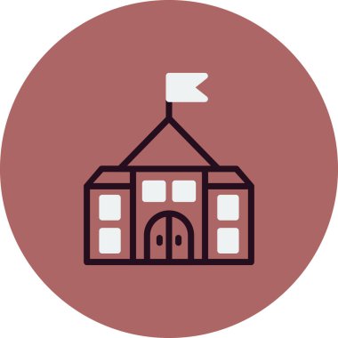 Okul simgesi, vektör illüstrasyonu