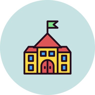 Okul simgesi, vektör illüstrasyonu