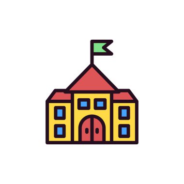 Okul simgesi, vektör illüstrasyonu