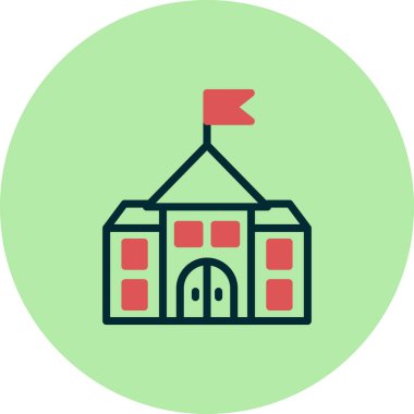 Okul simgesi, vektör illüstrasyonu