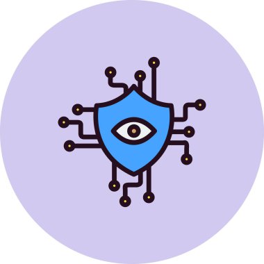 Güvenlik İzleme simgesinin vektör çizimi