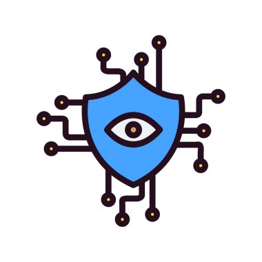 Güvenlik İzleme simgesinin vektör çizimi