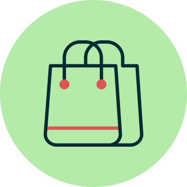 Alışveriş poşeti ikon vektör illüstrasyonu