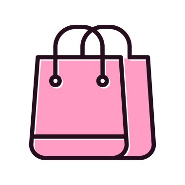 Alışveriş poşeti ikon vektör illüstrasyonu