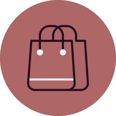 Alışveriş poşeti ikon vektör illüstrasyonu