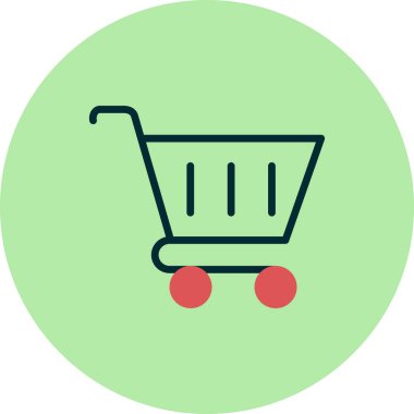 Alışveriş arabası simgesi, vektör illüstrasyonu