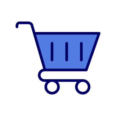 Alışveriş arabası simgesi, vektör illüstrasyonu